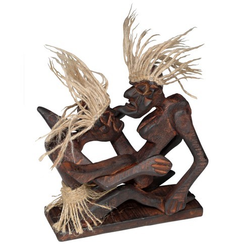 Pinselhaarmännchen Asmat Schutzgeist 25 cm Asien Lombok Figur Skulptur 