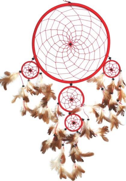 Indianer Traumfänger Dreamcatcher ⌀ 27 cm rot