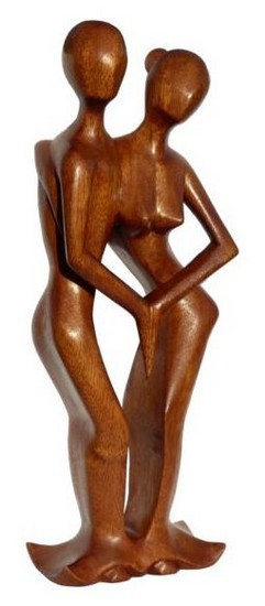 tanzendes Paar abstrakt Holz Figur