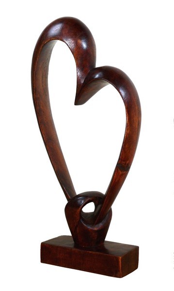 Liebe Herz Kuß Glück abstrakt Holz Figur