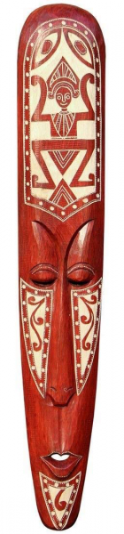 Maske89 100cm Maori Tribal Maske rot
