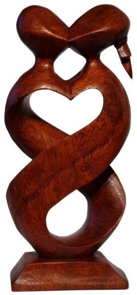 küssendes Paar Liebe Herz Kuß Glück abstrakt Holz Figur