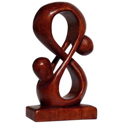 Liebe Herz Kuß Paar Glück abstrakt Holz Figur