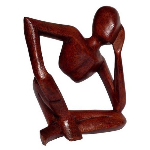 Denker Statue abstrakt Holz Mann Deko abstrakt Figur