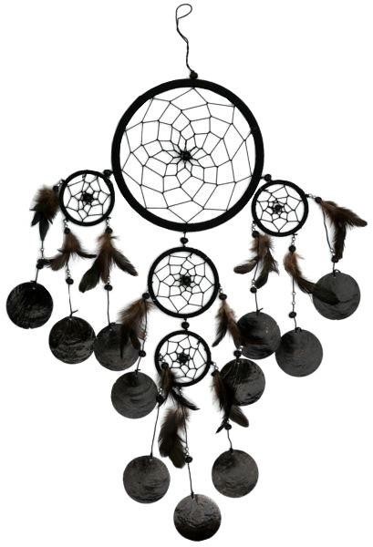 Indianer Traumfänger Dreamcatcher ⌀ 16 cm schwarz mit Capisscheiben