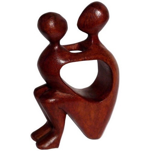 Liebe Herz Kuß Paar Glück abstrakt Holz abstrakte Figur
