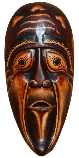 Tolle 40cm Holz MASKE Kopf Tod Deko Bali Wandmaske Geist Ghost Maske65 