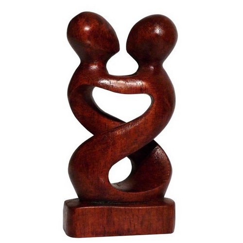 Liebe Herz Kuß Paar Glück abstrakt Holz Figur