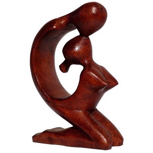 Liebe Herz Kuß Paar Glück abstrakt Holz Figur